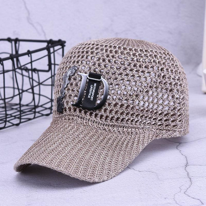 Summer Fashion Hollow Letter D Sun Protection Knight Cap