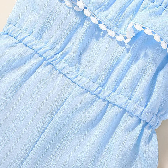 Kid's Summer Blue Sling Jumpsuit