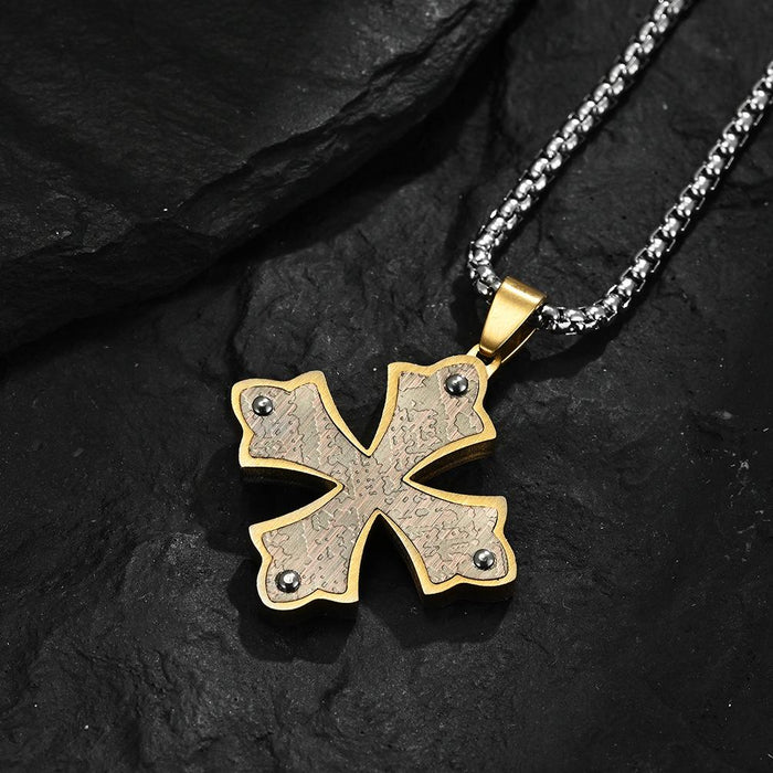 Personalized Hip Hop Stainless Steel Cross Pendant Necklace