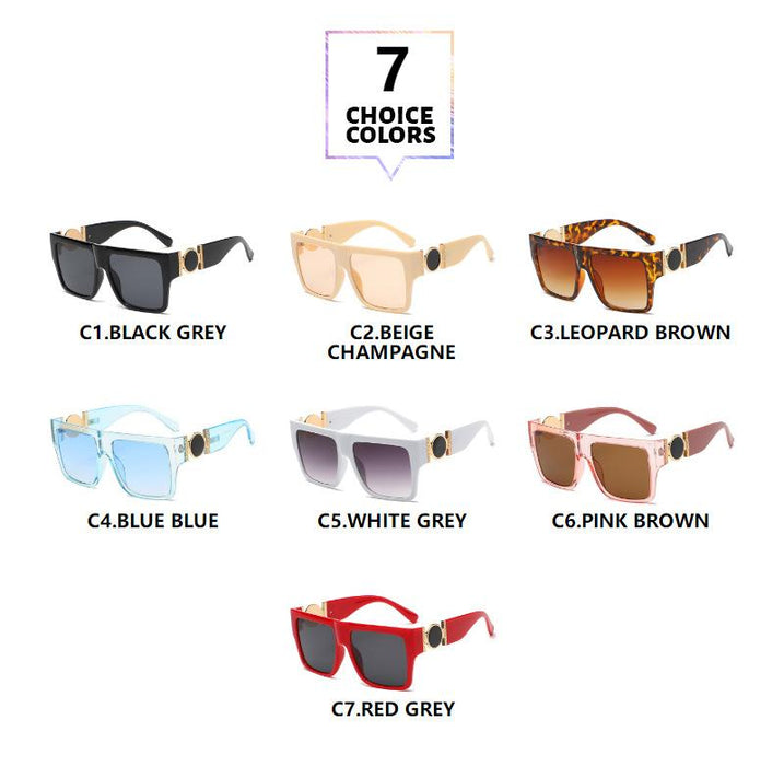 Square large frame one-piece Sunglasses