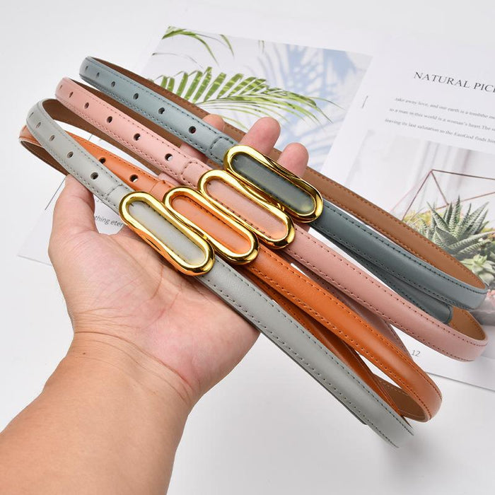 Multicolor and Versatile Small Belt with Jeans and Slim Waist