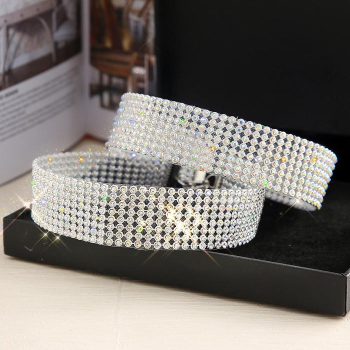 Hip Hop Choker Inlay Rhinestone Collar