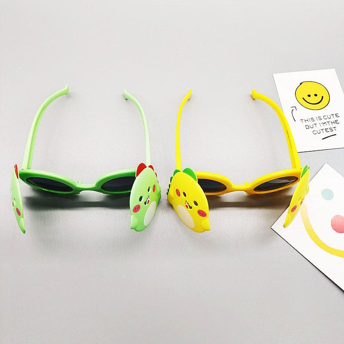 Children's Silicone Flip Small Dinosaur Anti-UV Sunglasses