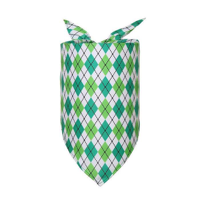 Clover St Patrick's Day Irish day pet cat dog triangle scarf