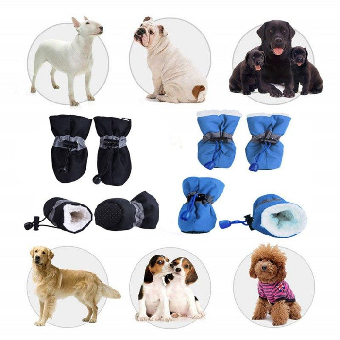 4pcs/set waterproof winter pet dog shoes non-slip rain and snow boots shoes