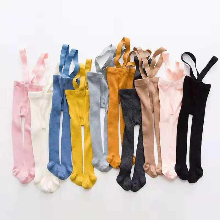 Breathable Kids Suspender High Waist Overall Leggings
