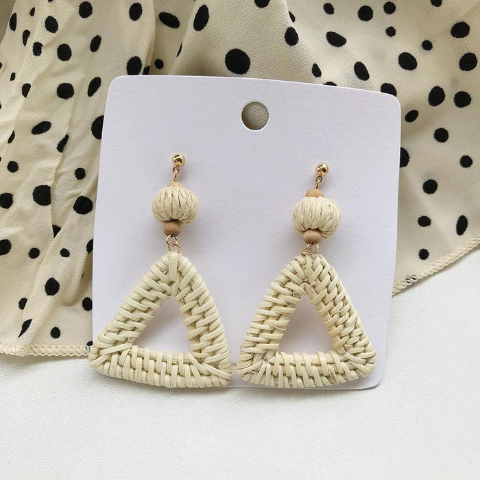 Bohemian Long Handmade Rattan Tassel Earrings