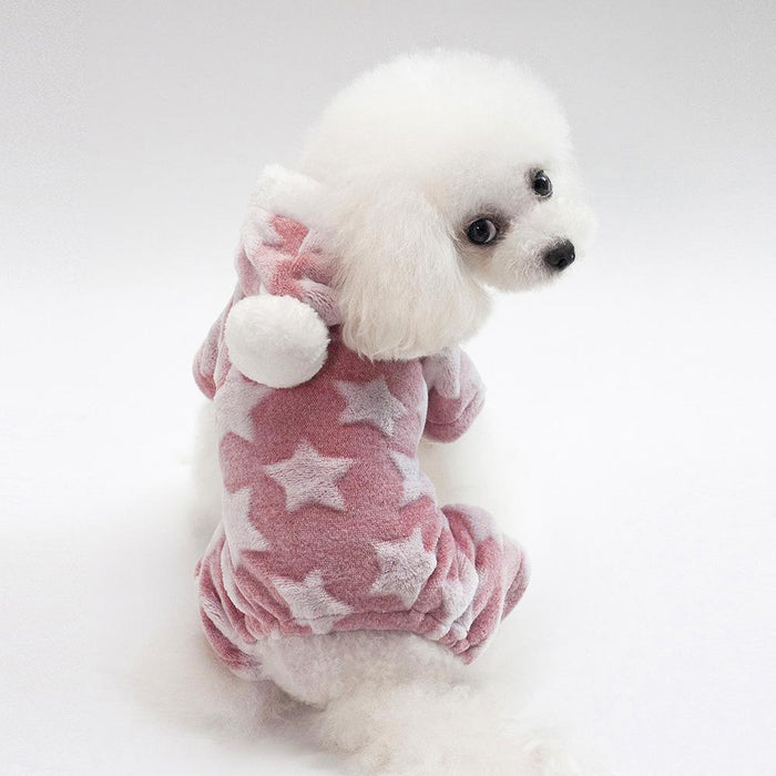 Fleece Dog Pajamas Jumpsuit Winter Dog Clothes