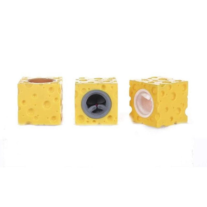 Pop Up Funny Mouse And Cheese Block Squeeze Anti-stress Toy