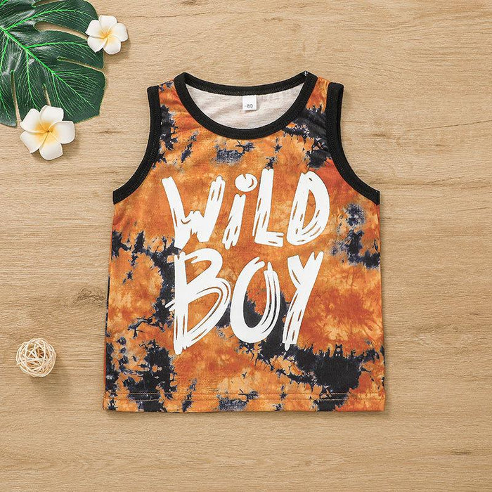 Boys Summer Shorts Sports Vest Shorts Set