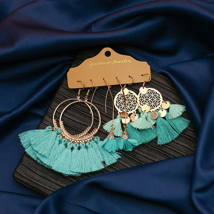3 pairs/set Earrings Bohemian Style Jewelry X0X36209