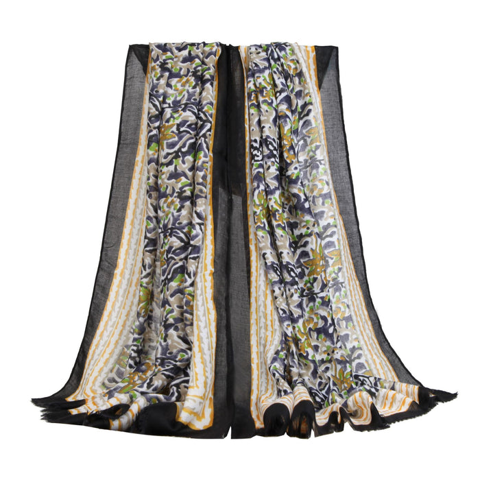 Printed Scarf Shawl Small Flower Print Sunscreen Warmth