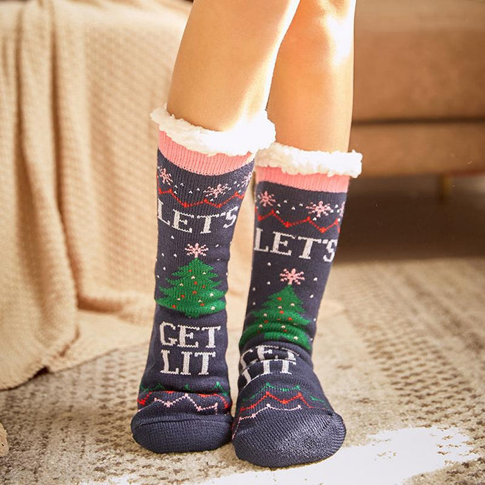 Cute Warm Socks Thicken Plus Cotton Winter Women Socks