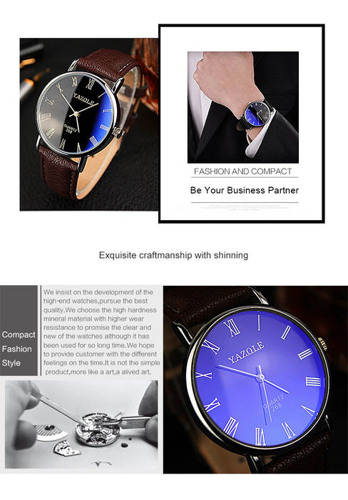 Yazole Watch Simple Style Quartz Watch Business Fashion Unique Leisure Leather Watches