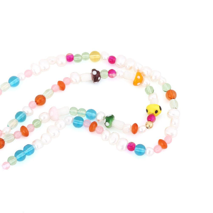 Colorful glass handmade pearl necklace female