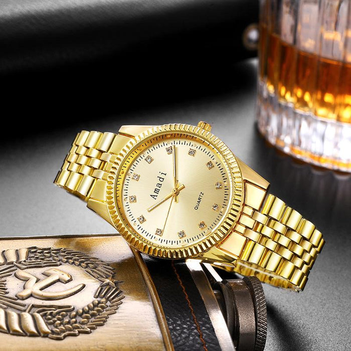 Gold Casual Quartz Watch Luminous Business Men's Watch