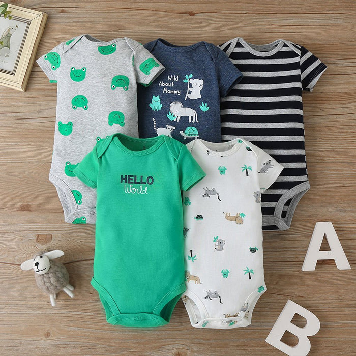 5pc Pack Cartoon Baby Summer Jumpsuit