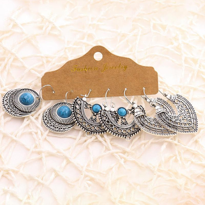 3 pairs/set Earrings Bohemian Style Jewelry X0X36214