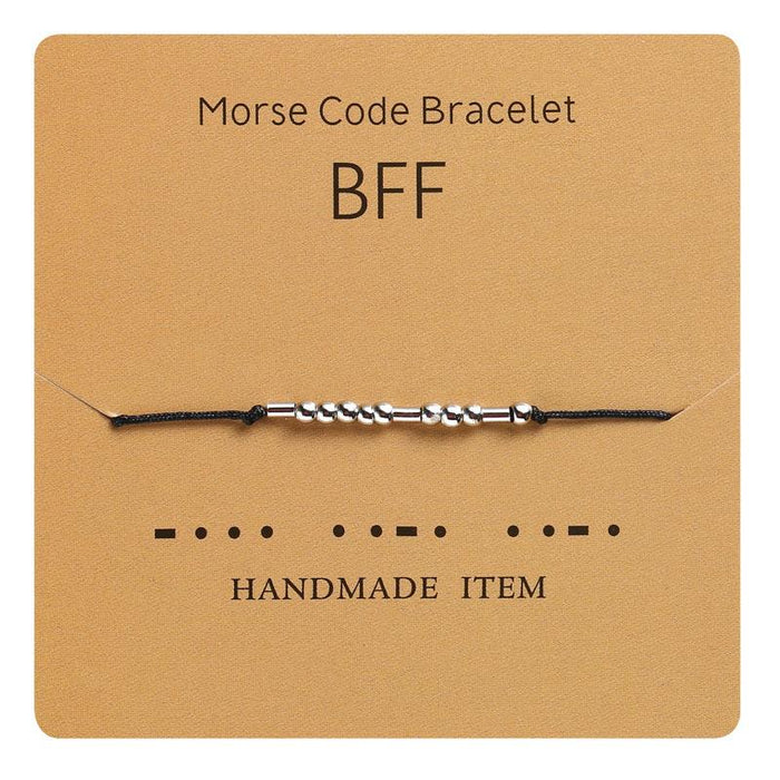 1PC Morse Code Bracelet Silver Beads
