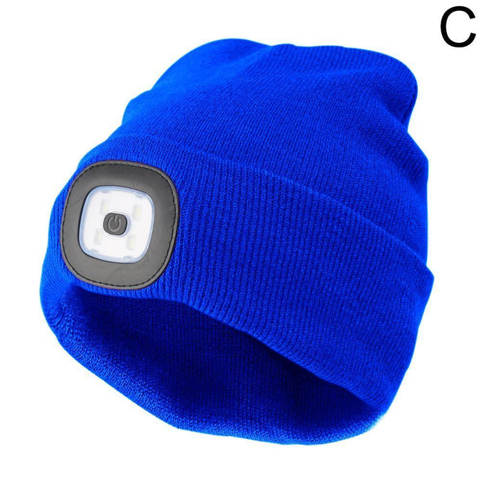 Rechargeable Usb Led Light Keep Warm Beanie