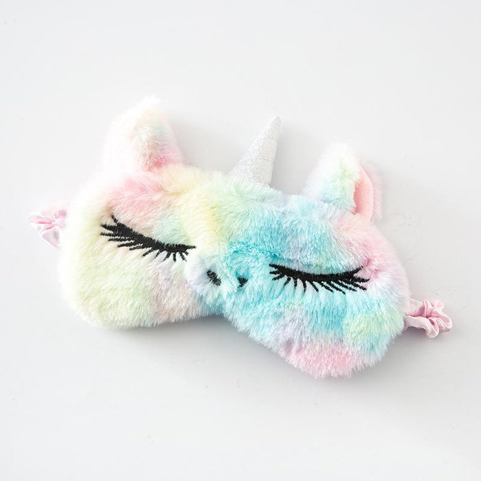 Cartoon Colorful Rabbit Cat Sleep Shading Plush Blindfold