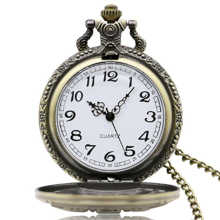 New Arrived Pocket Watch Mens DAD Gift Copper Clock With Chain