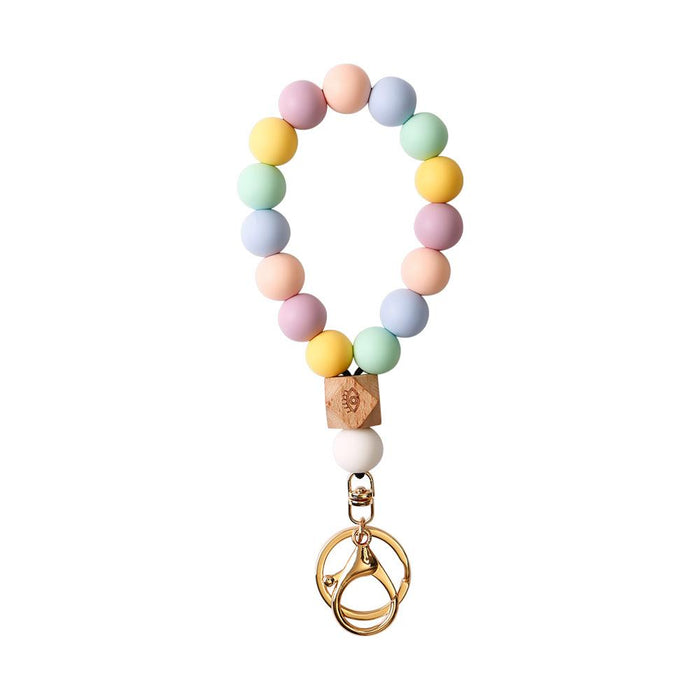 New Rainbow Beaded Wrist Pendant Keychain