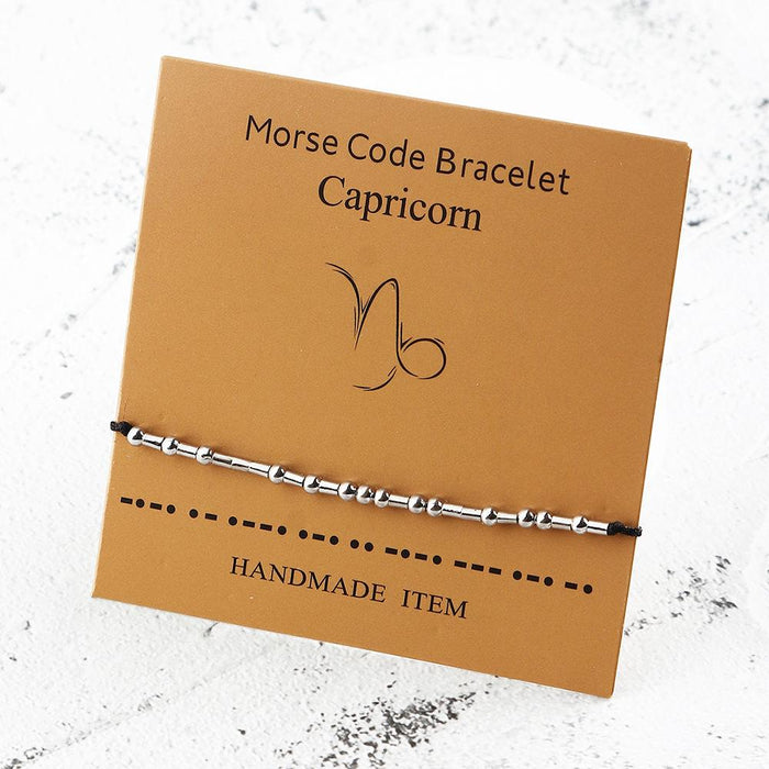 Twelve Constellations Morse Code Bracelet With Card