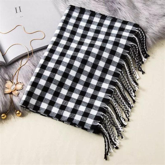 Classic Lattice Soft Scarf Cashmere Plaid Scarves