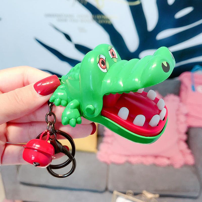 Cartoon Biting Hand Crocodile Tricky Game Keychain