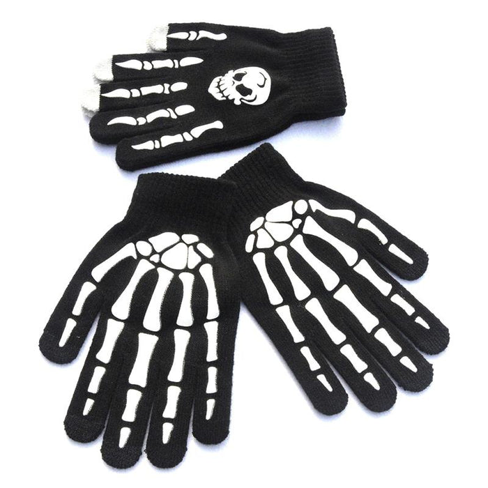 Skeleton Luminous Full Fingers Breathable Gloves