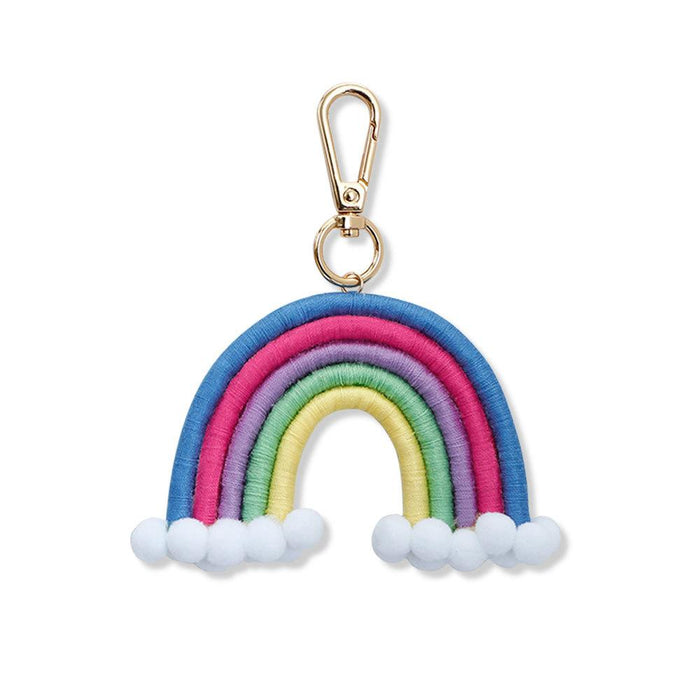 Hand Braided Keychain Rainbow Pendant