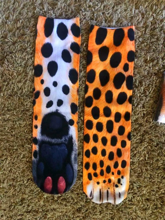 Funny Leopard Tiger Cotton Socks