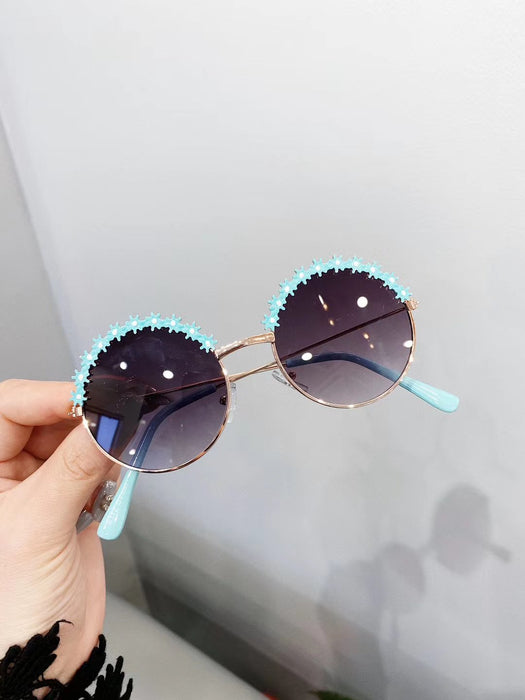 Metallic texture of children's flower Sunglasses