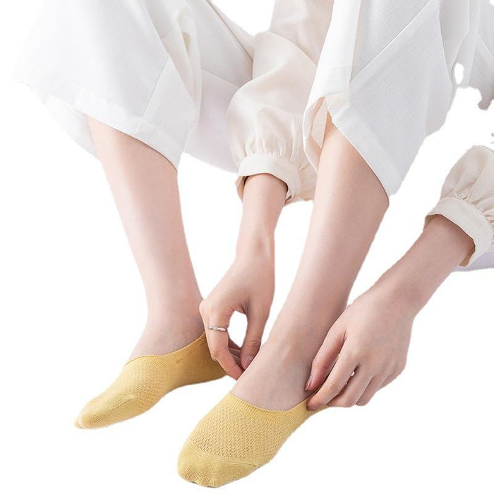 Spring and Summer Thin Cotton Colored Mesh Women's Socks