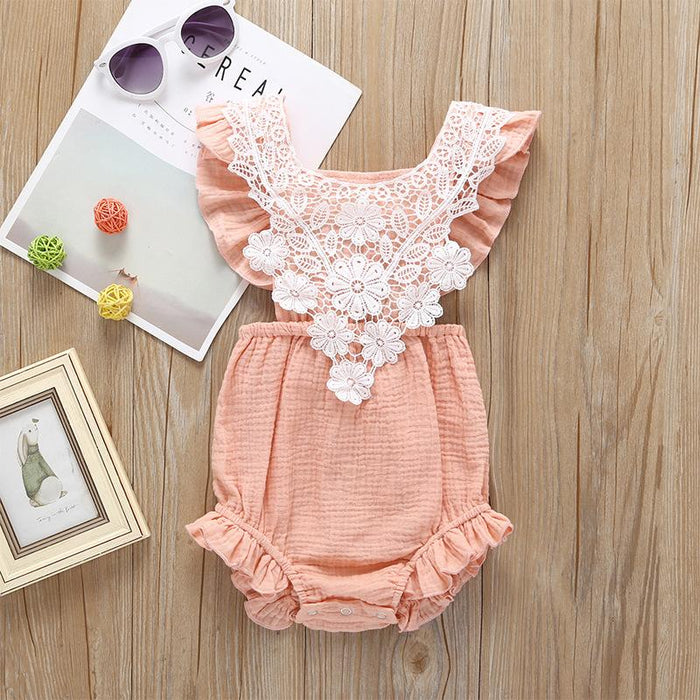 Summer Infant Jumpsuit Back Lace up Romper