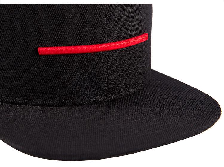 New Flat Brimmed Hat Fashionable Red Embroidered Baseball Cap