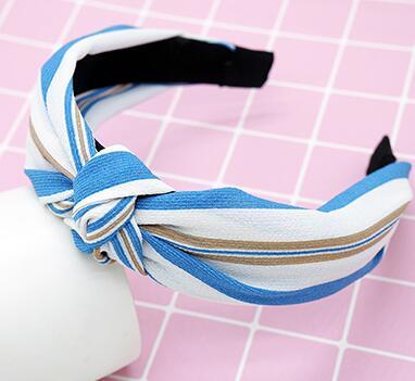 New Flower Headband Women Solid Color Knotted Hairband