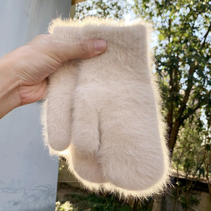 Female Elastic Full Fingers Gloves Cute Rabbit