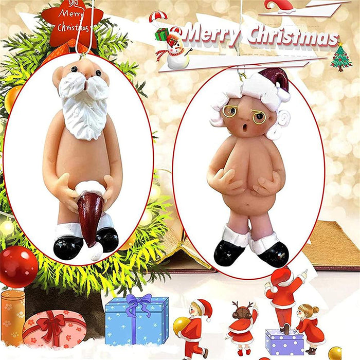2022 New Resin Funny Naked Santa Claus Pendant