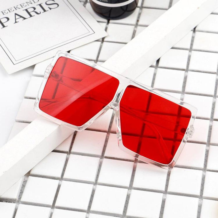 Children's large square glasses leopard Sunglasses