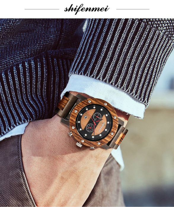 New Steel Room Men's Fashion Retro Multifunctional Quartz Watch