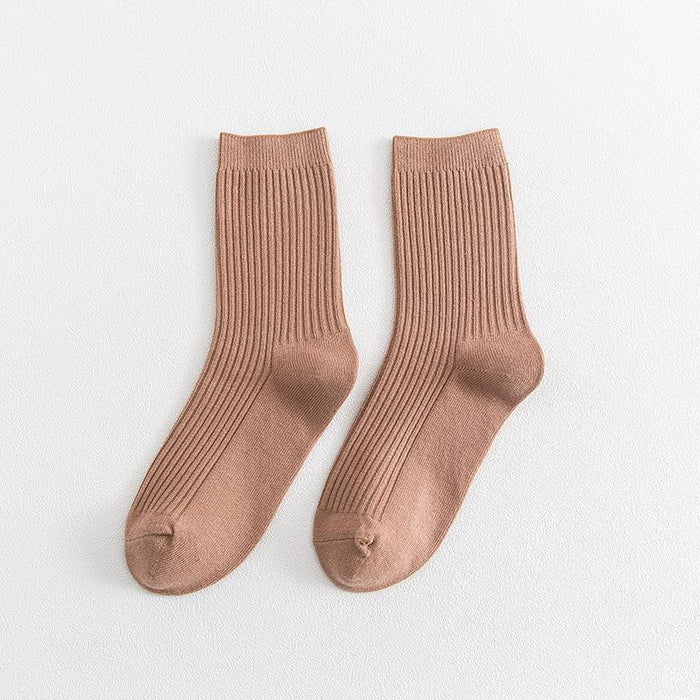 New Solid Color Cotton Socks Casual Breathable Cotton Socks