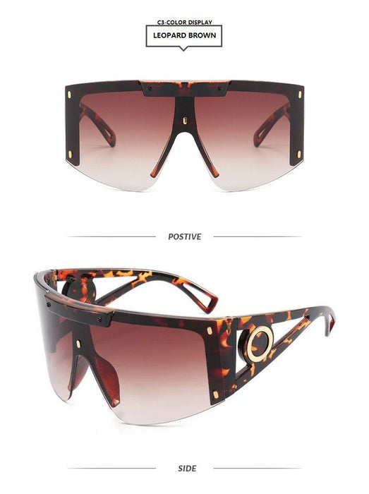 One piece half frame sunglasses