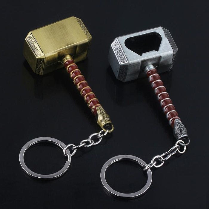 Creative Thor Hammer Bottle Opener Key Chain Metal Pendant