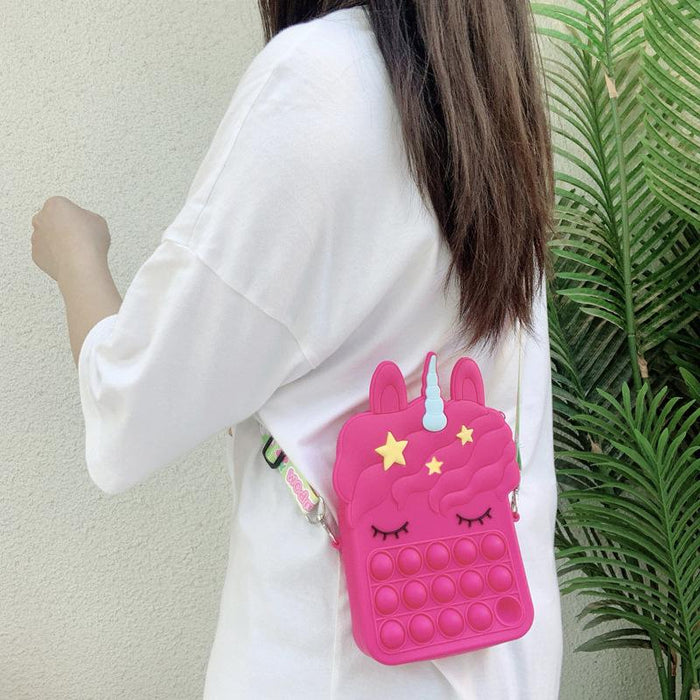 Silicone children's unzipping coin purse press toy