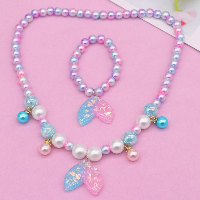 Children's Necklace Ocean Mermaid Cartoon Jewelry Set