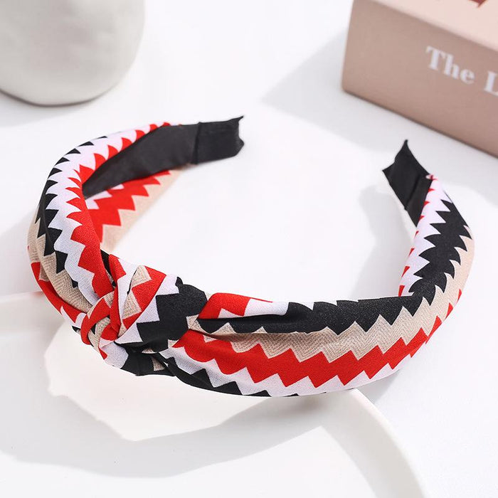 New Flower Headband Women Solid Color Knotted Hairband