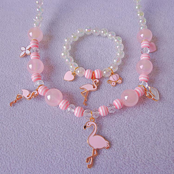 Girl's Flamingo Pendant Necklace