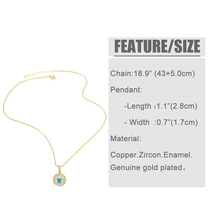 New Fashion Demon Eye Pendant Zircon Necklace